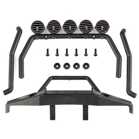 Team Associated CR12 Roll Bar And Bumper (Black) (AS41067)