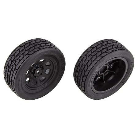 Team Associated SR10 Front Wheels With Street Stock Tyres (AS71194)
