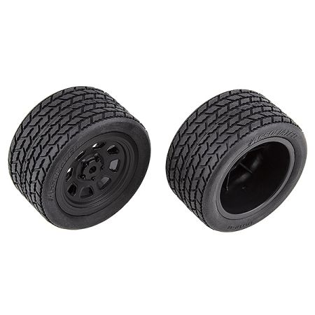 Team Associated SR10 Rear Wheels With Street Stock Tyres (AS71195)