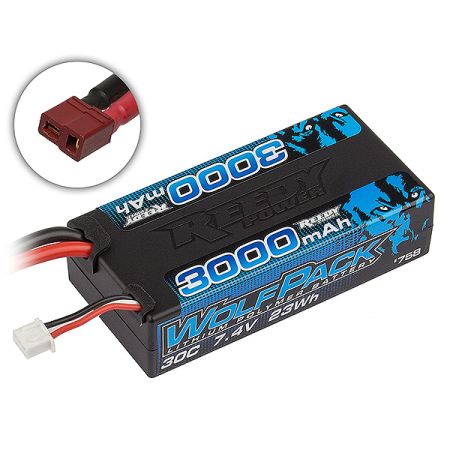 Reedy Wolfpack Lipo 3000Mah 30C 7.4V Shorty W/T-Plug (AS758)