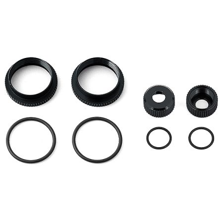 Team Associated 16mm Shock Collar & Seal Retainer Set - Black (AS81492)