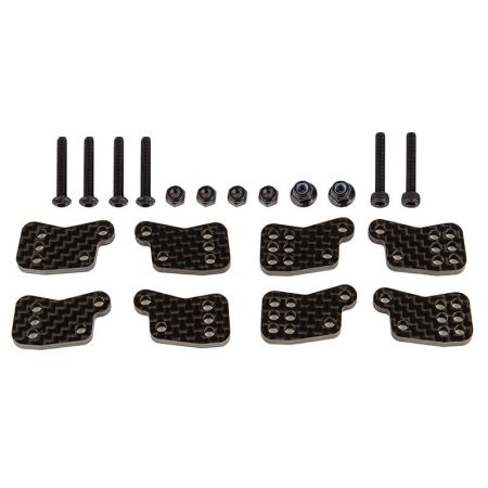 Team Associated RC8B4.1/E FT Rear Hub Tower Set, Carbon (AS81649)