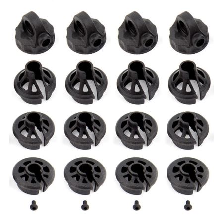 Team Associated B6.1/B74 Shock Caps And Spring Cups (AS91814)