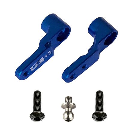 Team Associated B6.3 FT Steering Bellcrank +3mm Blue (AS91914)