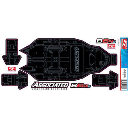 Team Associated RC10B6.4D FT Chassis Protective Sheet, Printed (AS91980) Team Associated RC10B6.4D FT Chassis Protective Sheet, Printed (AS91980)