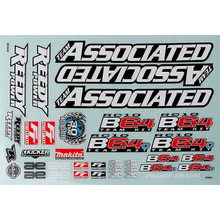 Team Associated RC10B6.4 Decal Sheet (AS91993)
