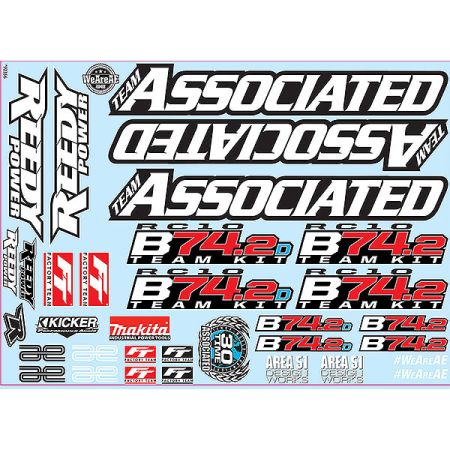 Team Associated RC10B74.2 Decal Sheet (AS92356)