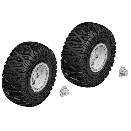 Corally Tyre And Rim Set Truck Chrome Rims 1 Pair (C-00250-092-C)
