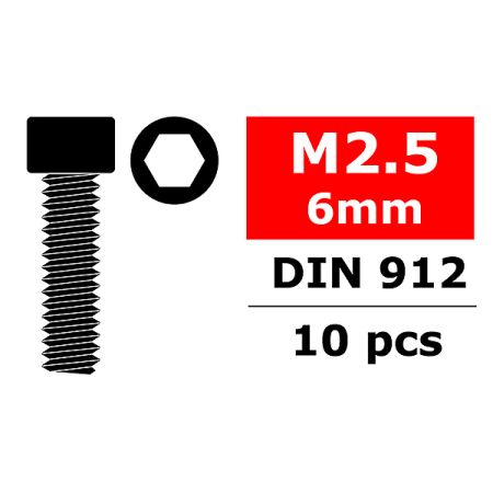 Corally Steel Screws M2. 5 X 6mm Hex Socket Head 10 P (C-3001-25-06)