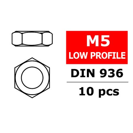 Corally Low Profile Nut M5 10 Pcs (C-3104-50)