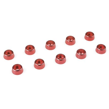 Corally Aluminium Washer For M2.5 Socket Head Screws Od=7mm Red 10Pcs (C-31265)
