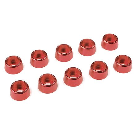 Corally Aluminium Washer For M4 Socket Head Screws Od=10mm Red 10Pcs (C-31285)