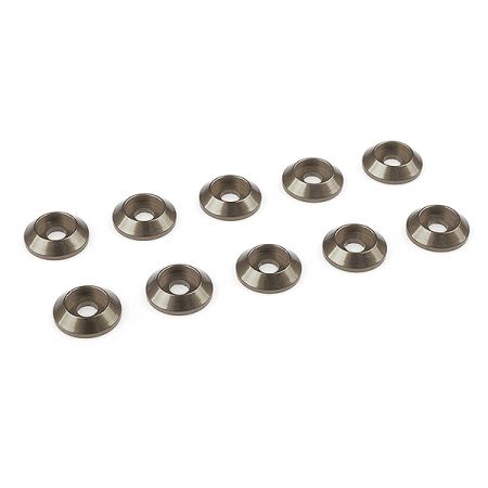 Corally Aluminium Washer For M3 Button Head Screws Od=10mm Gun Metal 10Pcs (C-31303)