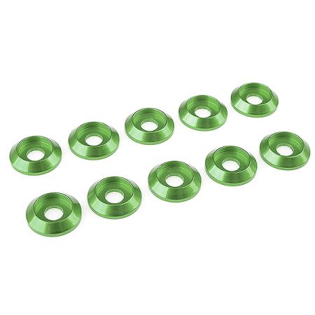 Corally Aluminium Washer For M4 Button Head Screws Od=12mm Green 10Pcs (C-31321)