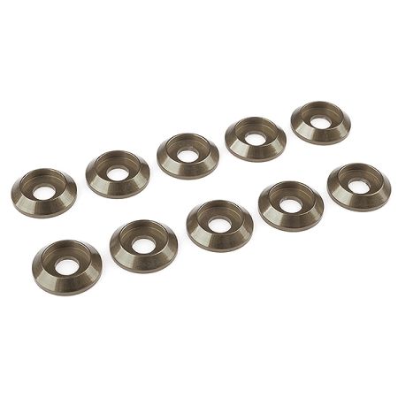 Corally Aluminium Washer For M4 Button Head Screws Od=12mm Gun Metal 10Pcs (C-31323)