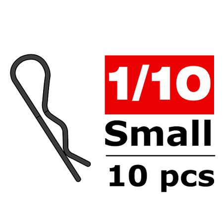 Corally Body Clips 45 Bent Small Black 10 Pcs (C-35102)