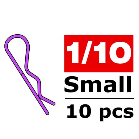 Corally Body Clips 45 Bent Small Purple 10 Pcs (C-35103)