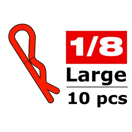 Corally Body Clips 45 Bent Large Red 10 Pcs (C-35121)