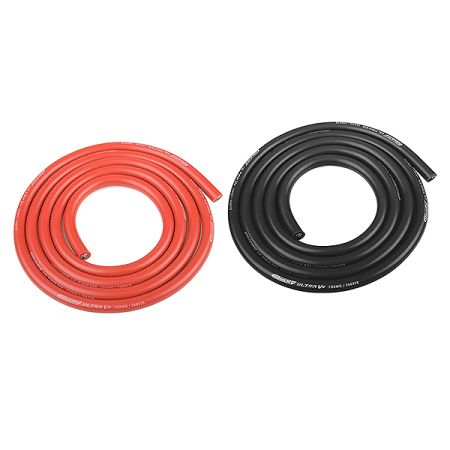 Corally Ultra V+ Silicone Wire Super Flexible Black And Red 10Awg 2683/0.05 Strands Od 5.5mm 2 X 1M (C-50107)