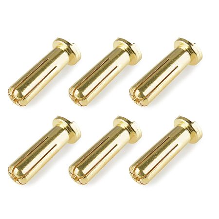 Corally Bullit Connector 5.0mm Male Solid Type Gold Plated Ultra Low Resistance Wire 90Deg 6Pcs (C-50153)