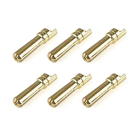 Corally Bullit Connector 5.0mm Male Solid Type Gold Plated Ultra Low Resistance Wire Straight 6Pcs (C-50154)