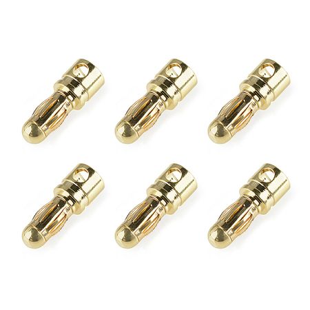Corally Bullit Connector 3.5mm Male Spring Type Gold Plated Wire Straight 6Pcs (C-50171)