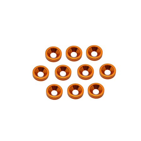 Core RC Alloy M3 Csk Washers - Orange pk10 (CR301)