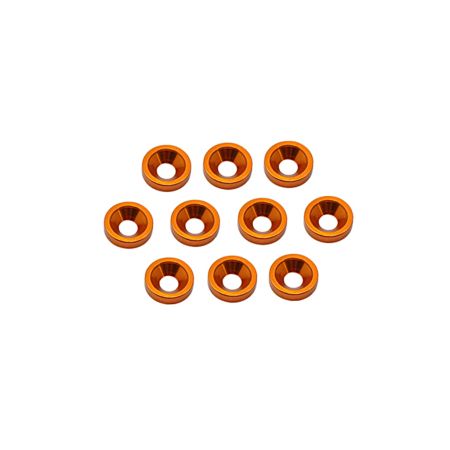 Core RC Alloy M4 Csk Washers - Orange pk10 (CR303)