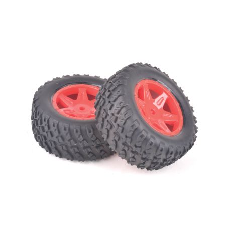 Core RC Spider Rear Tyre & Wheel Set - Red (CRA157)