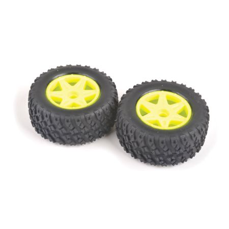 Core RC Spider Rear Tyre & Wheel Set - Yellow (CRA162)