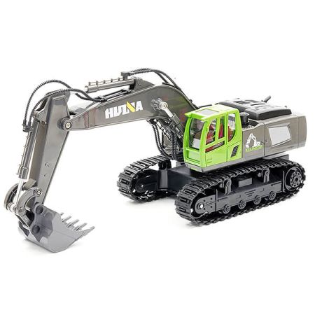 Huina 2.4G 11Ch RC Excavator Green W/Die Cast Bucket (CY1558G)