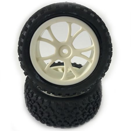 Fastrax 1:10th Mounted Cuboid Buggy Front Tyres White 10-Sp (FAST0036W) Fastrax 1:10th Mounted Cuboid Buggy Front Tyres White 10-Sp (FAST0036W)