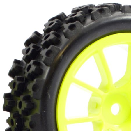 Fastrax 1:10th Street/Rally Tyre 10Sp Neon Yellow Wheel (FAST0073Y)