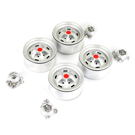 Fastrax Aluminum Beadlock Star 1.9" Wheels - Silver (4Pc) (FAST0140S)