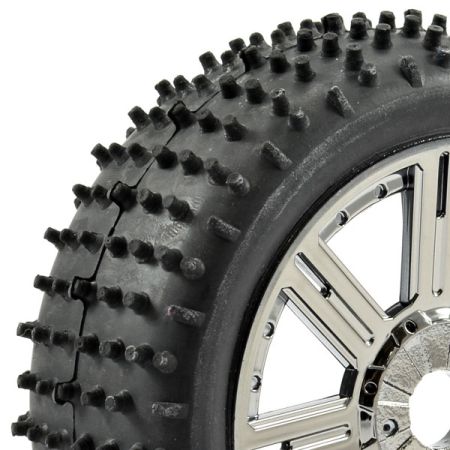 Fastrax 1:8th Lugger Mounted On 8-Spoke Black Chrome (Pr) (FAST1010BC) Fastrax 1:8th Lugger Mounted On 8-Spoke Black Chrome (Pr) (FAST1010BC)