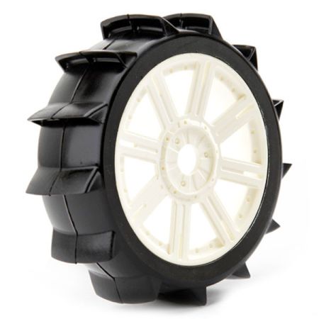 Fastrax 1:8th Paddle Mounted On 8-Spoke White (Pr) (FAST1025W)