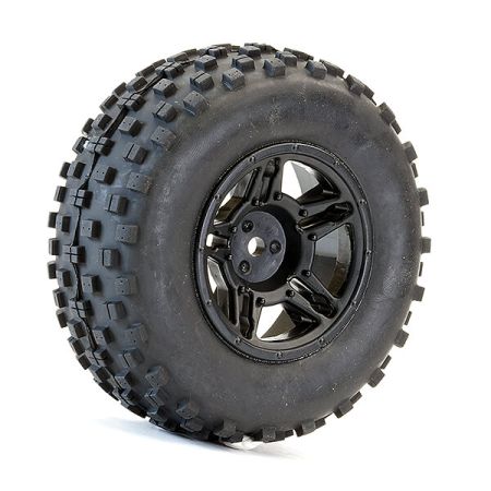 Fastrax 1:10 SC Rock Block Mtd 5-Spoke Black (Slash Rr/Blitz) (FAST1106B)