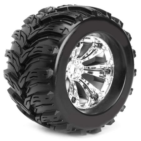 Fastrax 1:8th Mt Arrow Mounted 6-Spoke Chrome 1/2"Offset(Pr) (FAST1175C)