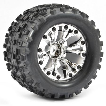 Fastrax 1:10 Mt Stinger Mount 6-Spoke Chrome 0 Offset (Pr) (FAST1221C)