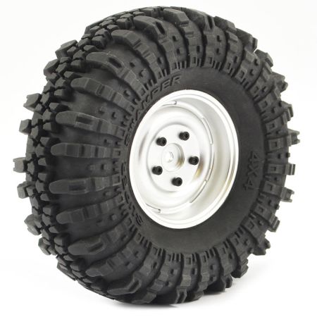 Fastrax 1:10 Crawler Swamper 1.9 Scale Wheel 118mm Tyre (Silver)(2) (FAST1268S) Fastrax 1:10 Crawler Swamper 1.9 Scale Wheel 118mm Tyre (Silver)(2) (FAST1268S)