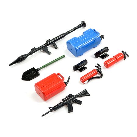 Fastrax Scale 7-Pcs Accessory Set (Shovel,Rifle,Can,Fire Ext) (FAST2363)