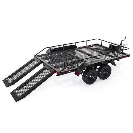Fastrax Scale Dual Axle Truck Car Trailer W/Ramps & Leds (FAST2372L)