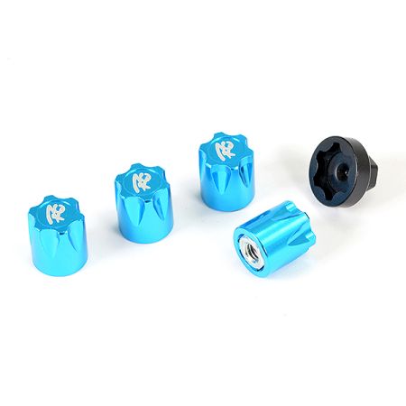 Fastrax Antidust Aluminium M4 Wheel Nut Covers (4Pcs) - Blue (FAST2387BL)