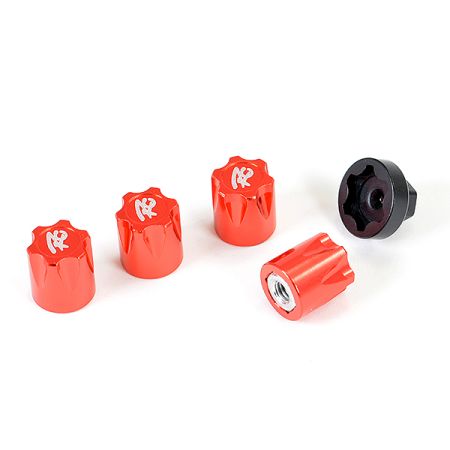 Fastrax Antidust Aluminium M4 Wheel Nut Covers (4Pcs) - Red (FAST2387R)