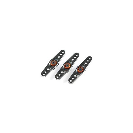 FASTRAX 25T BLACK ALUMINIUM DBL SERVO HORN (SAVOX/FUTABA)