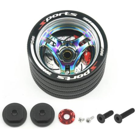 Fastrax Aluminium Steering 3-Spoke Wheel - Sanwa, Futaba, Flysky (FAST424P)