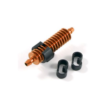 Fastrax 1:8th Exhaust Gas Cooler Burnt Orange W/Mounts (FAST897O)