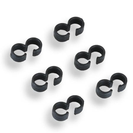 Fastrax Black Fuel Tube Clips (6) (FAST89BK)