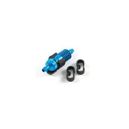 FASTRAX BLUE FUEL FILTER w/MOUNT & FUEL TUBE CLIPS FASTRAX BLUE FUEL FILTER w/MOUNT & FUEL TUBE CLIPS