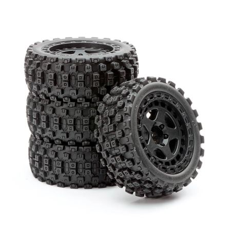 Fastrax Arrma Grom Wheel/Tyre 1/18 Set (4Pc) (FTAR070BK)